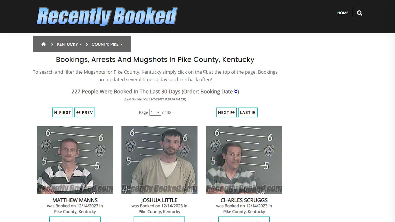 Recent bookings, Arrests, Mugshots in Pike County, Kentucky